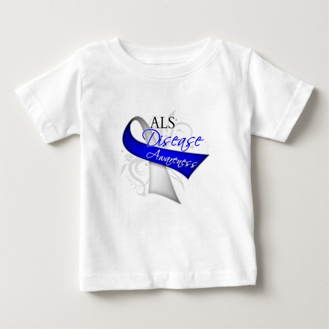 ALS Disease Awareness Ribbon Baby T-Shirt (Front)