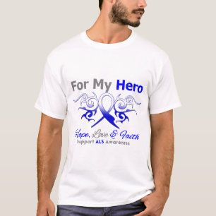 ALS Disease Tribal Ribbon Hero T-Shirt