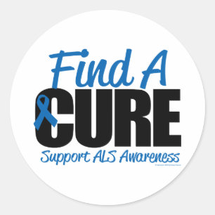 ALS Find A Cure Classic Round Sticker