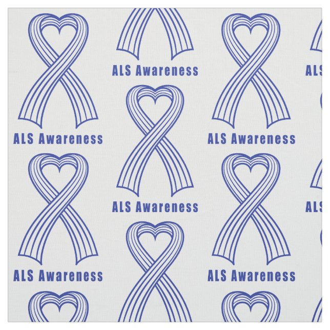 ALS Heart Ribbon of Hope Fabric (Swatch)