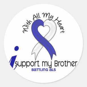 ALS I Support My Brother Classic Round Sticker
