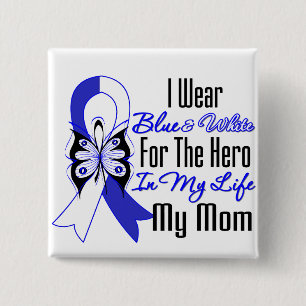 ALS Ribbon Hero in My Life My Mum 15 Cm Square Badge