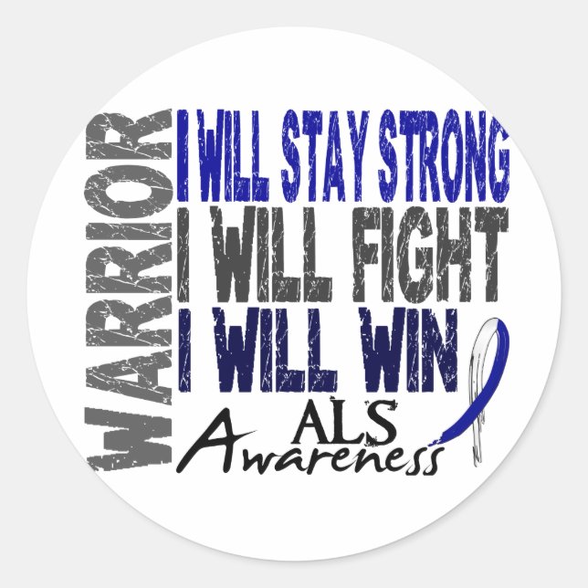 ALS Warrior Classic Round Sticker (Front)