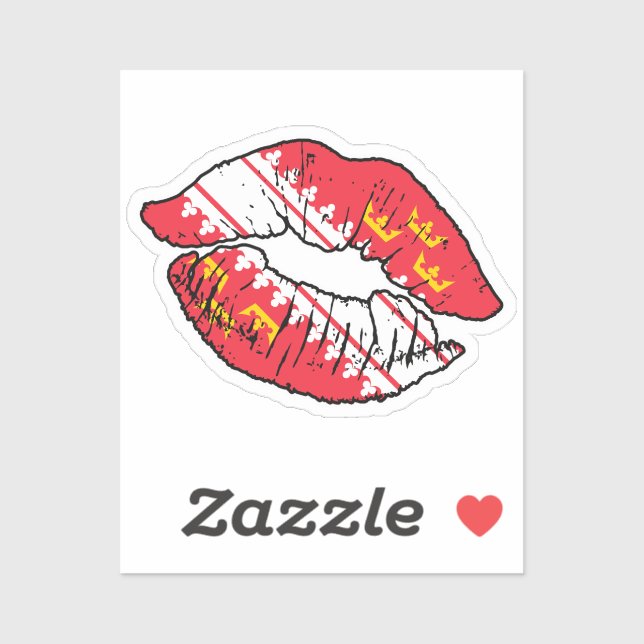Alsace Alsatian Lipstick Love Flag (Sheet)
