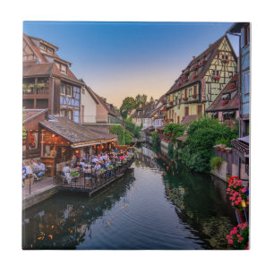 Alsace France Flower Water Canal    Ceramic Tile