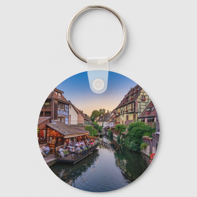 Alsace France Flower Water Canal          Key Ring (Front)