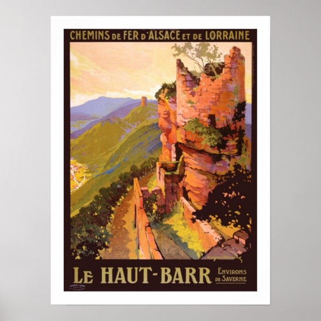 Alsace France Vintage Travel Poster (Front)