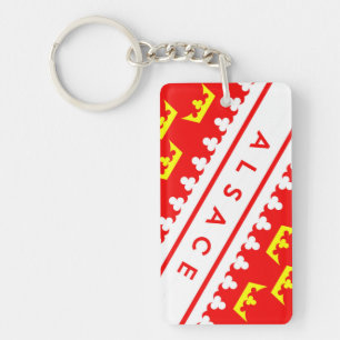 alsace province france country flag text name key ring