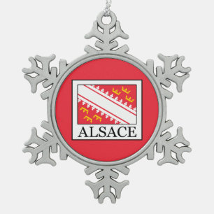Alsace Snowflake Pewter Christmas Ornament