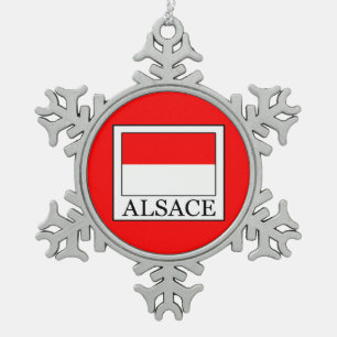 Alsace Snowflake Pewter Christmas Ornament