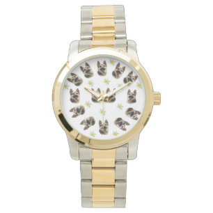 Alsatian Dog And Frangipanis Large Unisex Watch