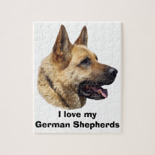 Alsatian German shepherd dog portrait Jigsaw Puzzle