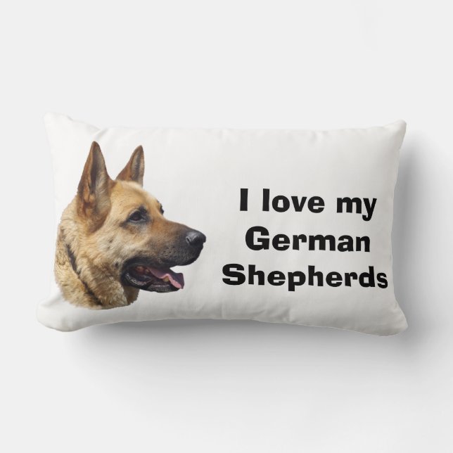 Alsatian German shepherd dog portrait Lumbar Cushion (Front)