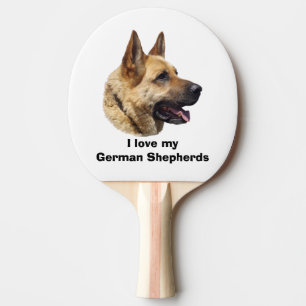 Alsatian German shepherd dog portrait Ping Pong Paddle