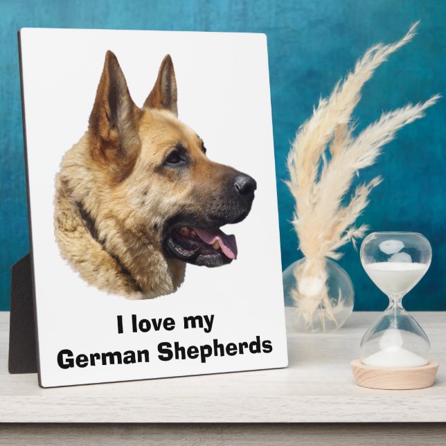 Alsatian German shepherd dog portrait Plaque (Side)