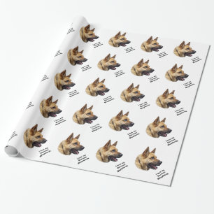 Alsatian German shepherd dog portrait Wrapping Paper