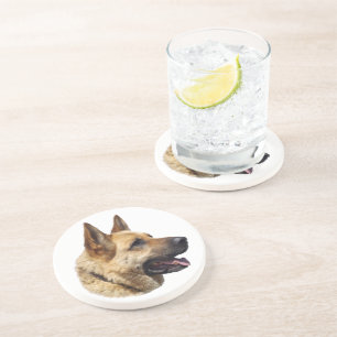 Alsatian German shepherd portrait Coaster