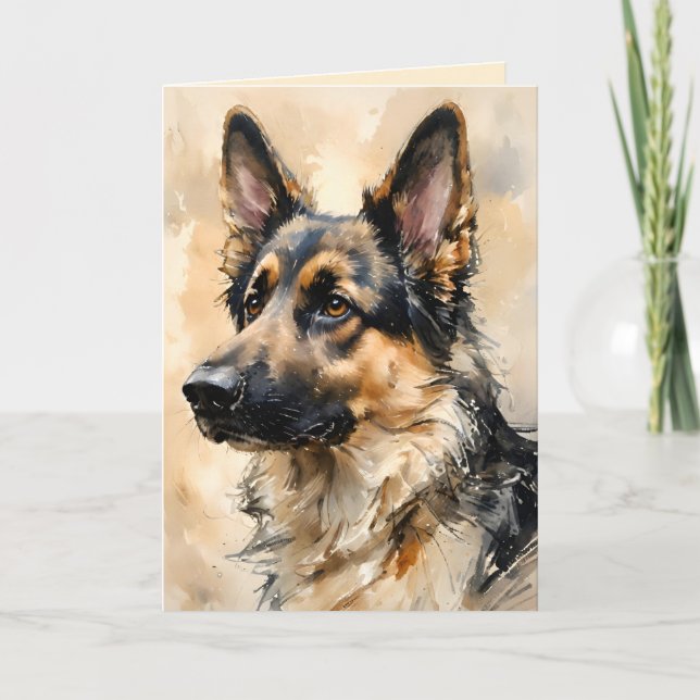 Alsation German Shepard Dog Art Design Card (Front)