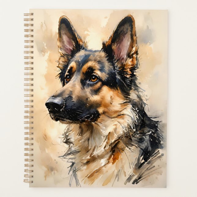 Alsation German Shepard Dog Art Design Planner (Front)