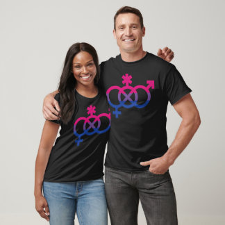 Alt Bi Interlocking Symbols With Bisexual Flag T-Shirt