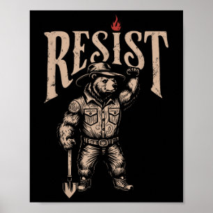 Alt Us National Park Resist Service Bear Vintage  Poster