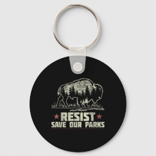 Alt Us National Park Resist Service Bison Buffalo Key Ring
