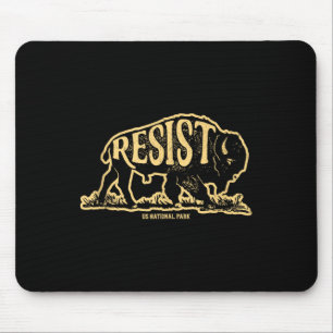 Alt Us National Park Resist Service Bison Buffalo  Mouse Pad