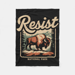 Alt Us National Park Resist Service Bison Vintage Fleece Blanket