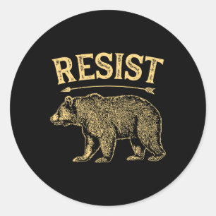 Alt Us National Park Resist Service T Shirt Bear V Classic Round Sticker