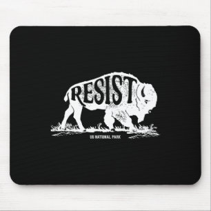 Alt Us National Park Resist Service T Shirt Bison  Mouse Pad