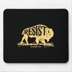 Alt Us National Park Resist Service T Shirt Bison  Mouse Pad