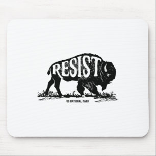 Alt Us National Park Resist Service T Shirt Bison  Mouse Pad