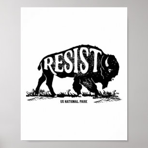 Alt Us National Park Resist Service T Shirt Bison Poster