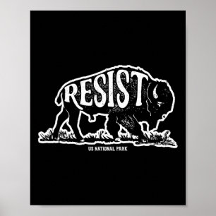 Alt Us National Park Resist Service T Shirt Bison Poster