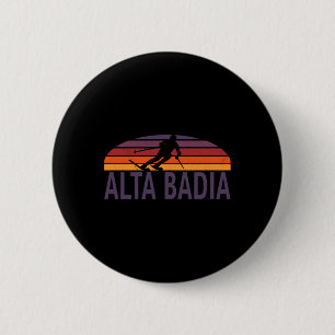 Alta Badia Dolomites Italy Ski Resort Snowboarding 6 Cm Round Badge