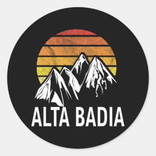 Alta Badia Dolomites Italy Ski Resort Snowboarding Classic Round Sticker