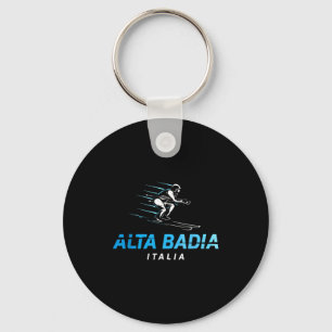 Alta badia italy ski resort retro skiing Alta badi Key Ring