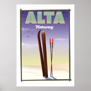 ALTA Norway ski travel poster