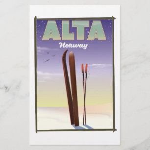 ALTA Norway ski travel poster Stationery