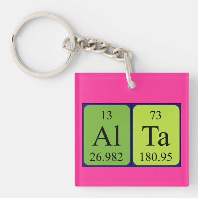 Alta periodic table name keyring (Front)