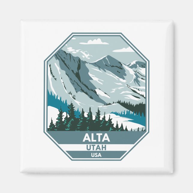 Alta Ski Area Winter Utah  Magnet (Front)