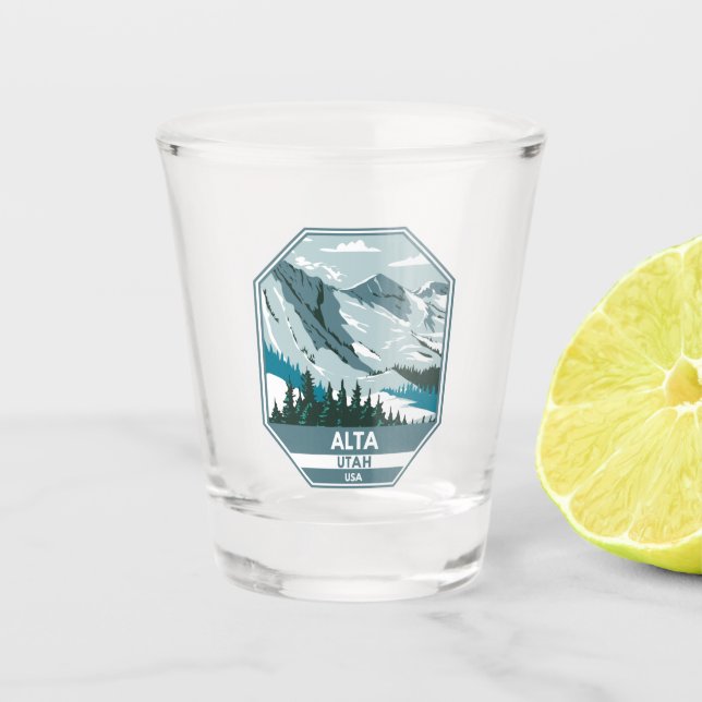 Alta Ski Area Winter Utah  Shot Glass (Front)