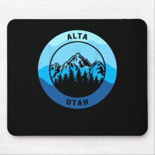Alta Ski Utah Souvenir Skier Skiing Snowboarding M Mouse Pad