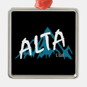 Alta Utah Mountains Metal Ornament