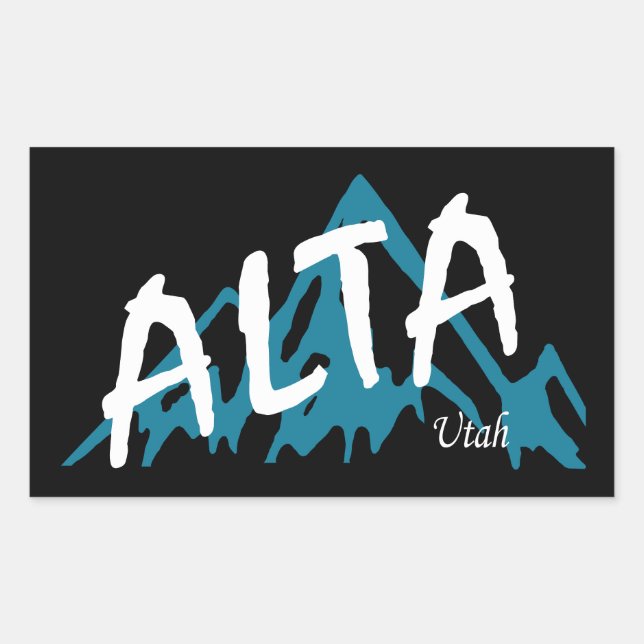 Alta Utah Mountains Rectangular Sticker (Front)