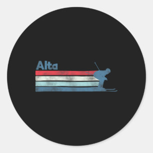 Alta Utah Retro Ski Classic Round Sticker