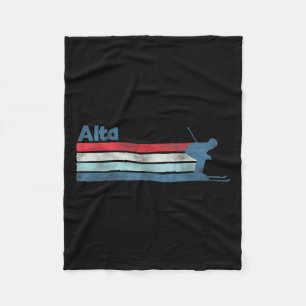 Alta Utah Retro Ski Fleece Blanket