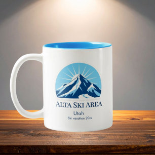 Alta Utah ski area resort souvenir Two-Tone Coffee Mug