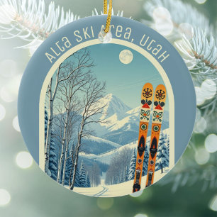 Alta Utah ski area souvenir Ceramic Ornament