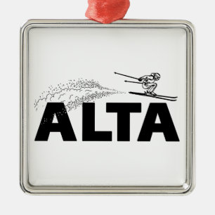 Alta Utah Ski Jumper Metal Ornament